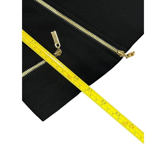 Antonio Melani Micheal’s Black With Gold Zipper Moto Jacket Blazer Cropped Chic - Picture 7 of 10